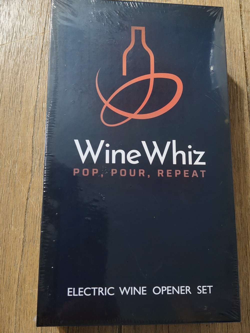 WineWhiz Electric Wine Opener Set - Black with Orange Logo